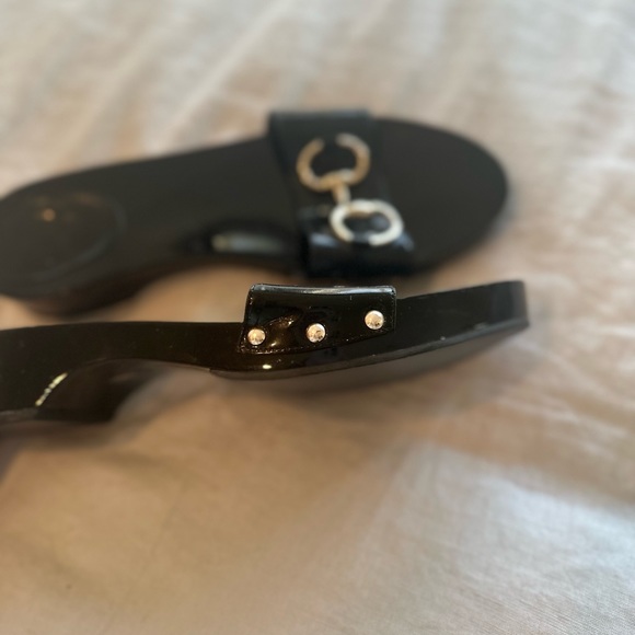 Vintage Gucci Horsebit Black and Gold Sandals Women’s Size 8 - Picture 6 of 7